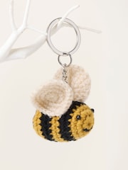 FatFace Yellow Crochet Bee Keyring - Image 1 of 3