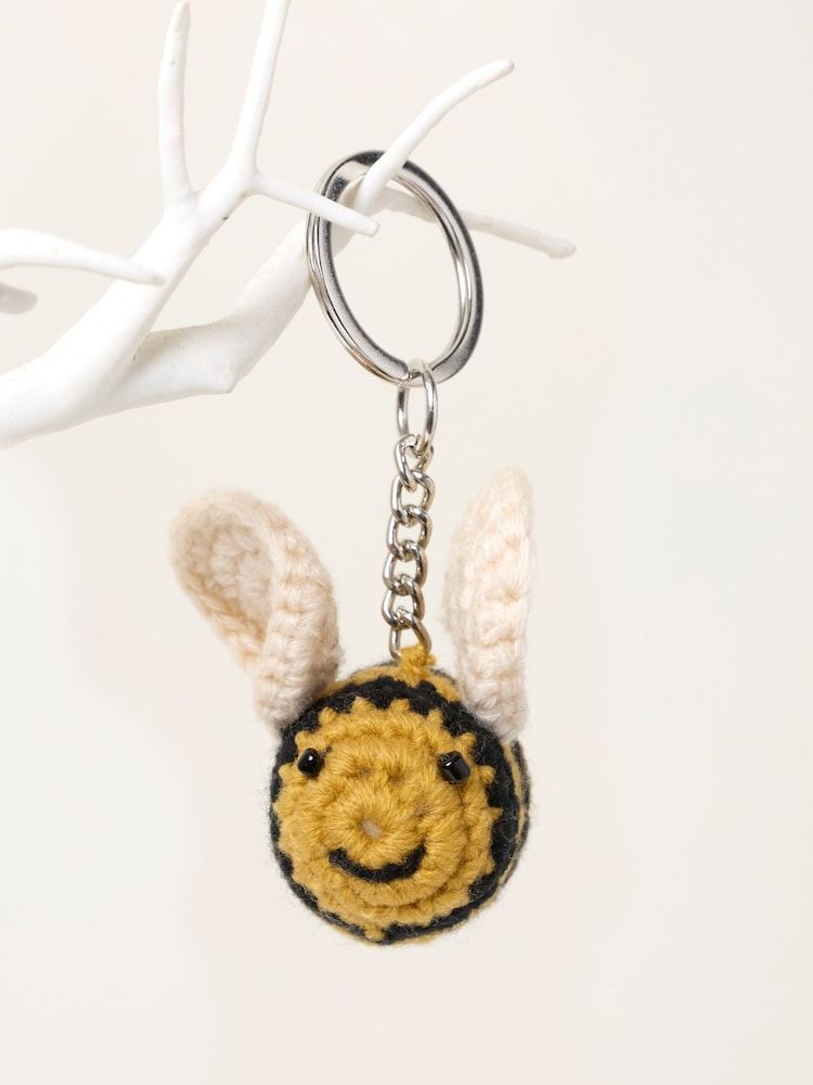 FatFace Yellow Crochet Bee Keyring - Image 2 of 3 FatFace Yellow Crochet Bee Keyring - Image 2 of 3