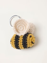 FatFace Yellow Crochet Bee Keyring - Image 3 of 3