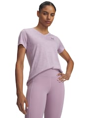 Under Armour Dark Pink Tech Twist V-Neck T-Shirt - Image 1 of 3