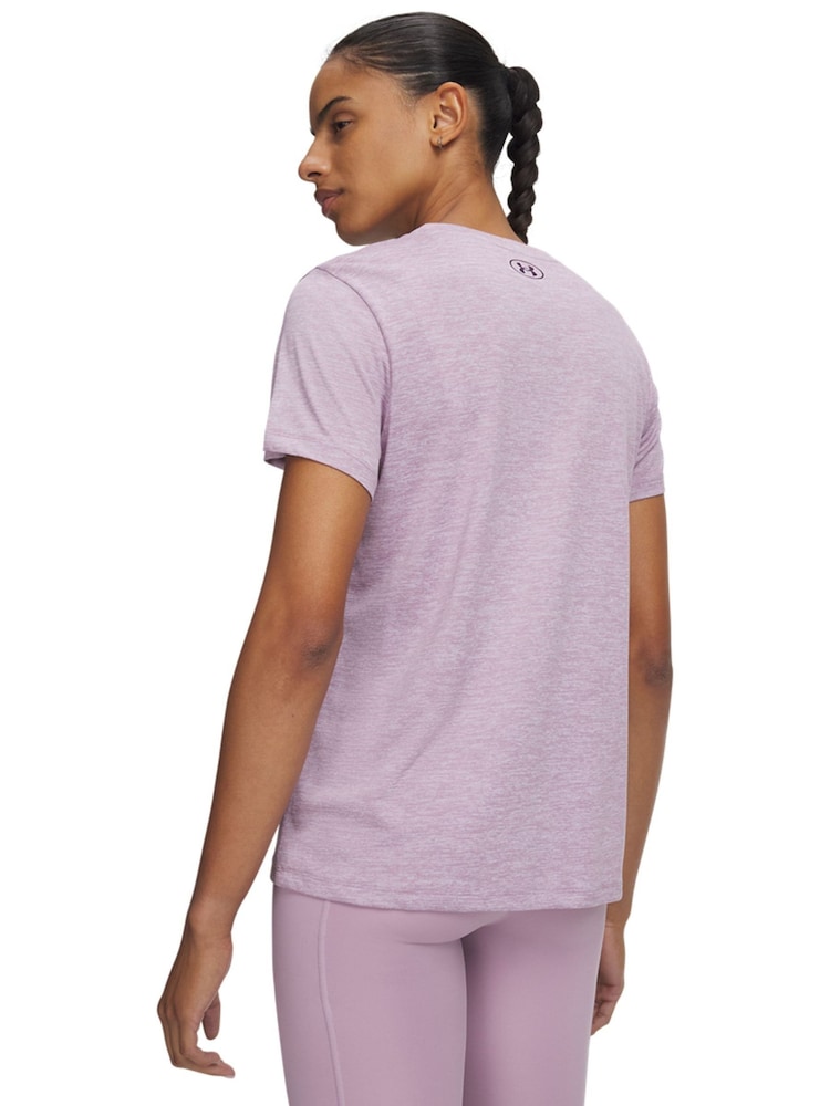 Under Armour Dark Pink Tech Twist V-Neck T-Shirt - Image 2 of 3 Under Armour Dark Pink Tech Twist V-Neck T-Shirt - Image 2 of 3