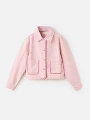 Mango Pink Stitch Detail Denim Jacket - Image 3 of 5