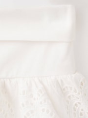 Mango White Broderie Ruffle Mini Skirt - Image 3 of 4