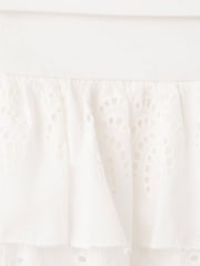Mango White Broderie Ruffle Mini Skirt - Image 4 of 4