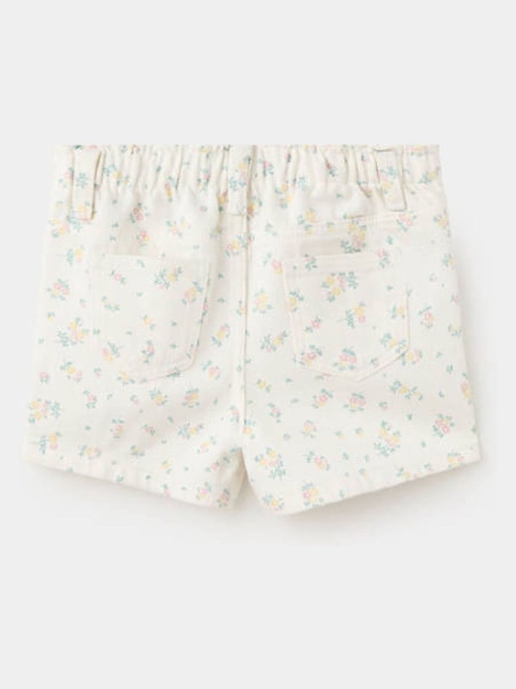 Mango Cream Elasticated Waist Denim Shorts - Image 2 of 4