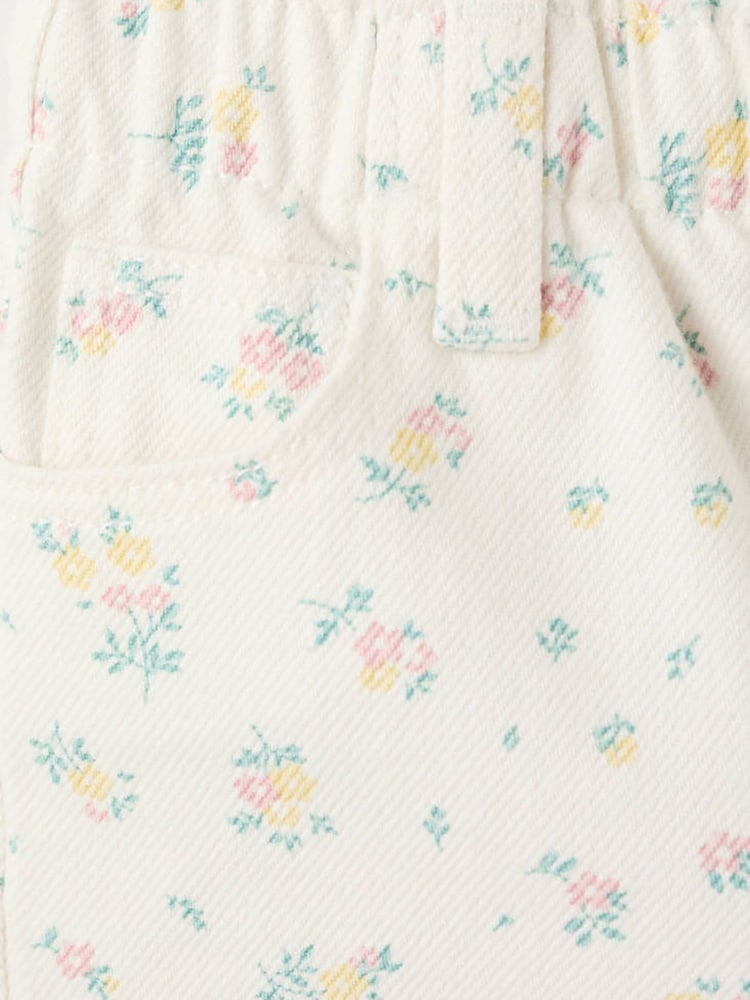 Mango Cream Elasticated Waist Denim Shorts - Image 4 of 4