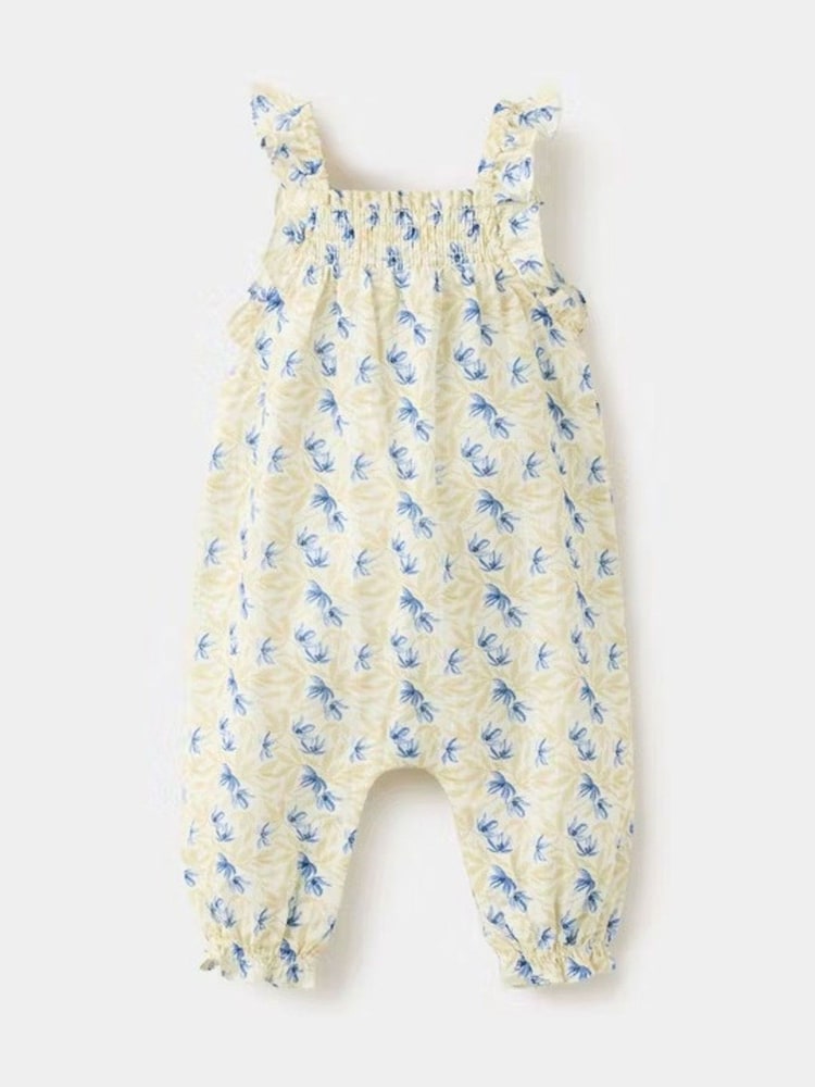 Mango Pink Cotton Frill Romper Jumpsuit - Image 1 of 2