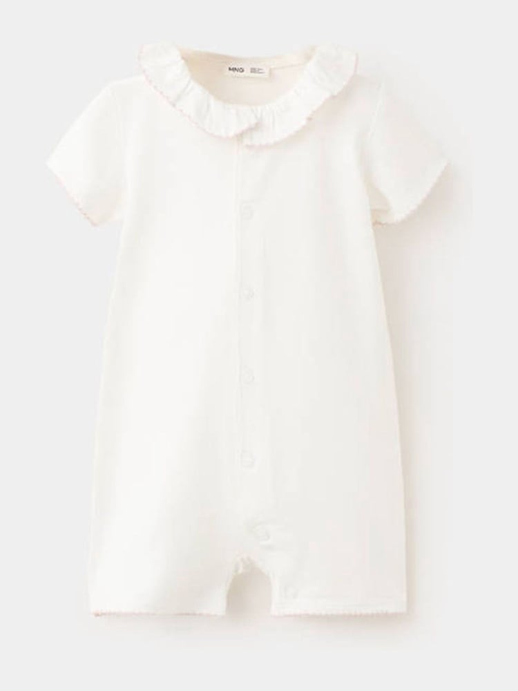 Mango White Stitch Detail Romper - Image 1 of 4