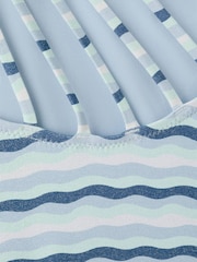 Mango Blue One Shoulder Strappy Swimsuit - Image 3 of 3