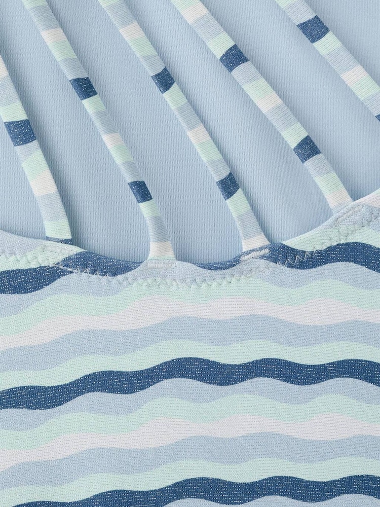 Mango Blue One Shoulder Strappy Swimsuit - Image 3 of 3