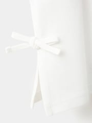 Mango White Tie-Front Embroidered T-Shirt - Image 4 of 4