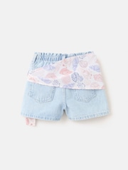 Mango Blue Scarf Detail Denim Shorts - Image 2 of 3