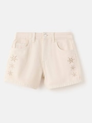 Mango Nude Studded Detail Denim Shorts - Image 1 of 3