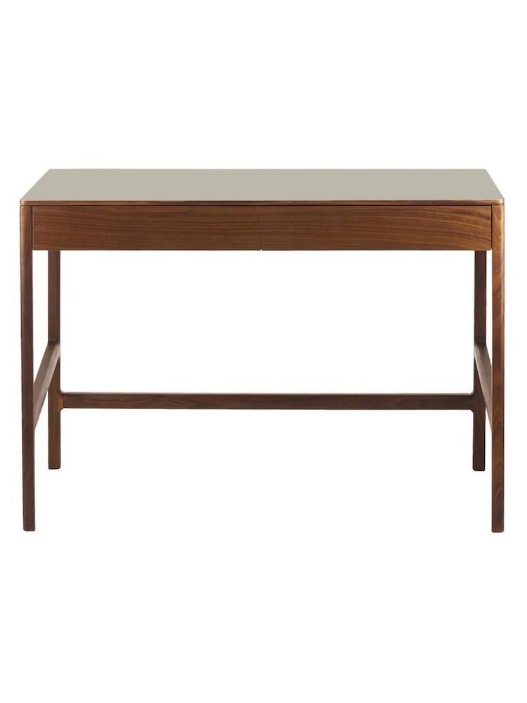 The Conran Shop Walnut Charcoal Domus 2 Drawer Desk - Image 2 of 4 The Conran Shop Walnut Charcoal Domus 2 Drawer Desk - Image 2 of 4