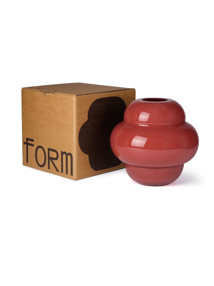 The Conran Shop Cherry Red Form Glass Vase 20cm - Image 2 of 3 The Conran Shop Cherry Red Form Glass Vase 20cm - Image 2 of 3