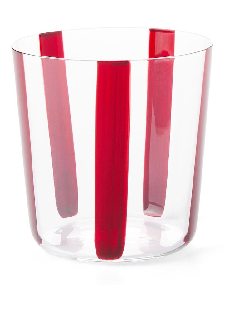 The Conran Shop Set of 4 Burgundy Nova Stripe Tumblers 360ml - Image 2 of 5 The Conran Shop Set of 4 Burgundy Nova Stripe Tumblers 360ml - Image 2 of 5