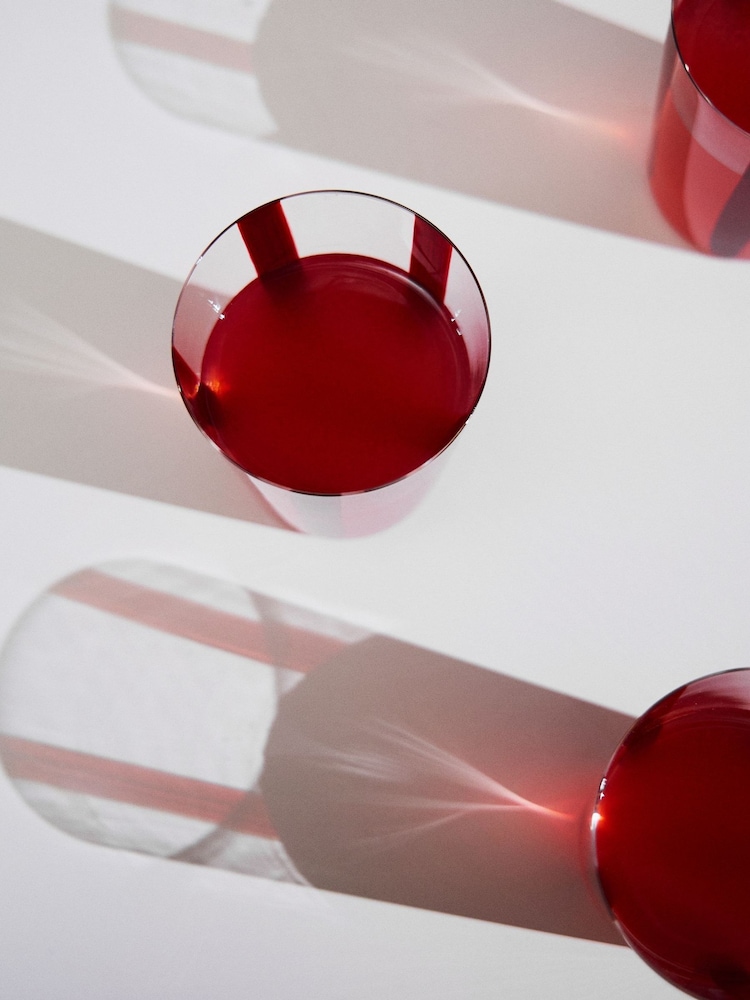 The Conran Shop Set of 4 Burgundy Nova Stripe 500ml Tumblers - Image 7 of 7 The Conran Shop Set of 4 Burgundy Nova Stripe 500ml Tumblers - Image 7 of 7