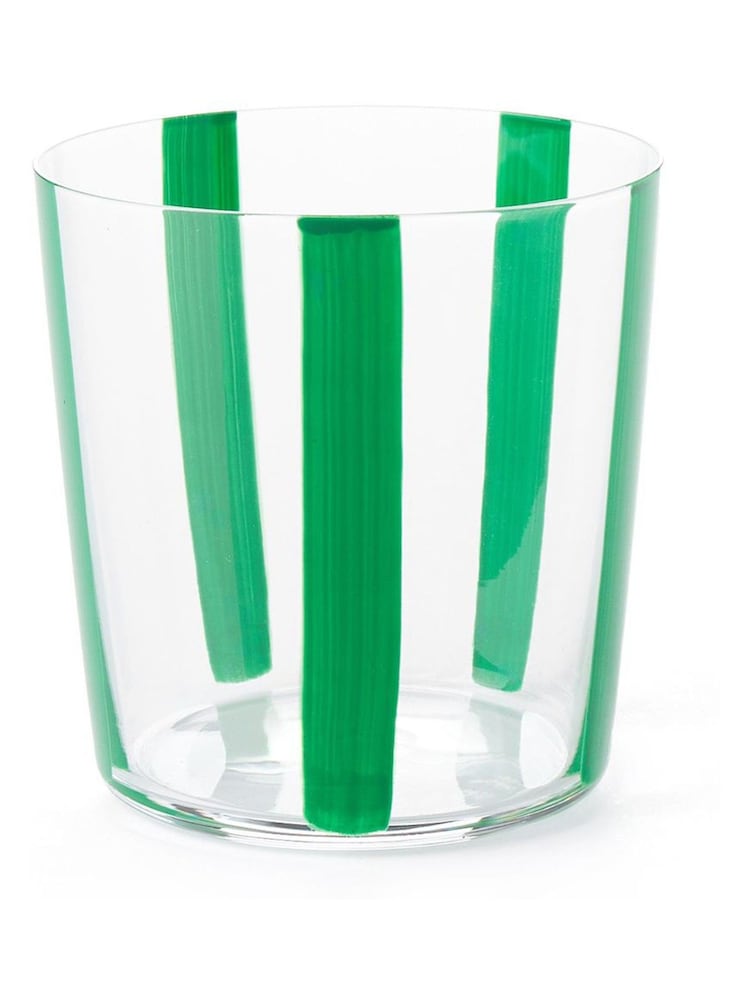 The Conran Shop Set of 4 Green Nova Stripe Tumblers 360ml - Image 2 of 6 The Conran Shop Set of 4 Green Nova Stripe Tumblers 360ml - Image 2 of 6