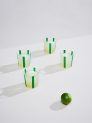 The Conran Shop Set of 4 Green Nova Stripe Tumblers 360ml - Image 5 of 6