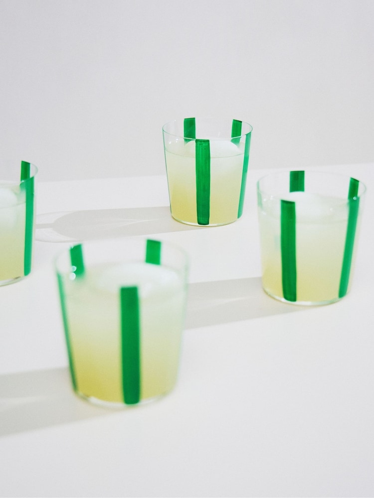 The Conran Shop Set of 4 Green Nova Stripe Tumblers 360ml - Image 6 of 6 The Conran Shop Set of 4 Green Nova Stripe Tumblers 360ml - Image 6 of 6
