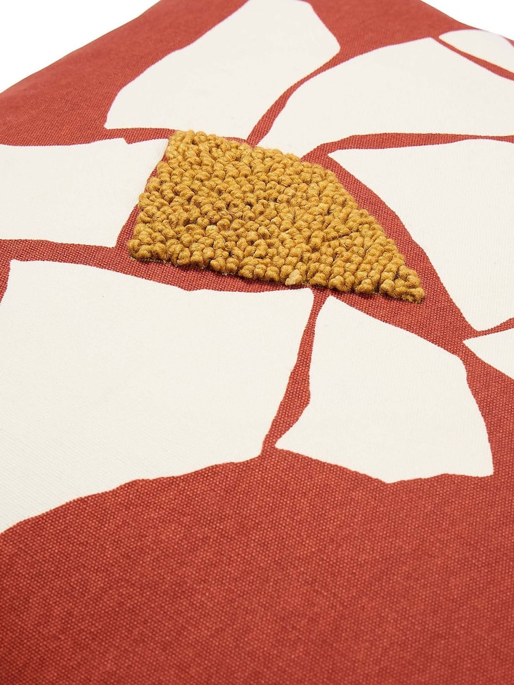The Conran Shop Red Pieces Mosaic Flower Cushion 50x50cm - Image 2 of 7