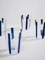 The Conran Shop Set of 4 Navy Nova Stripe 500ml Tumblers - Image 1 of 5