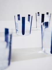 The Conran Shop Set of 4 Navy Nova Stripe 360ml Tumblers - Image 4 of 6