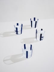 The Conran Shop Set of 4 Navy Nova Stripe 360ml Tumblers - Image 5 of 6