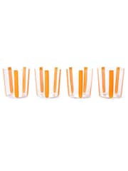The Conran Shop Set of 4 Orange Nova Stripe Tumblers 360ml - Image 1 of 6
