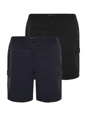 BadRhino Big & Tall Black Stretch Chino Shorts 2 Pack - Image 2 of 3