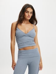 Cotton On Blue Airy Soft Triangle Cami/Roll Waist Joggers - Image 1 of 4