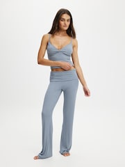 Cotton On Blue Airy Soft Triangle Cami/Roll Waist Joggers - Image 3 of 4