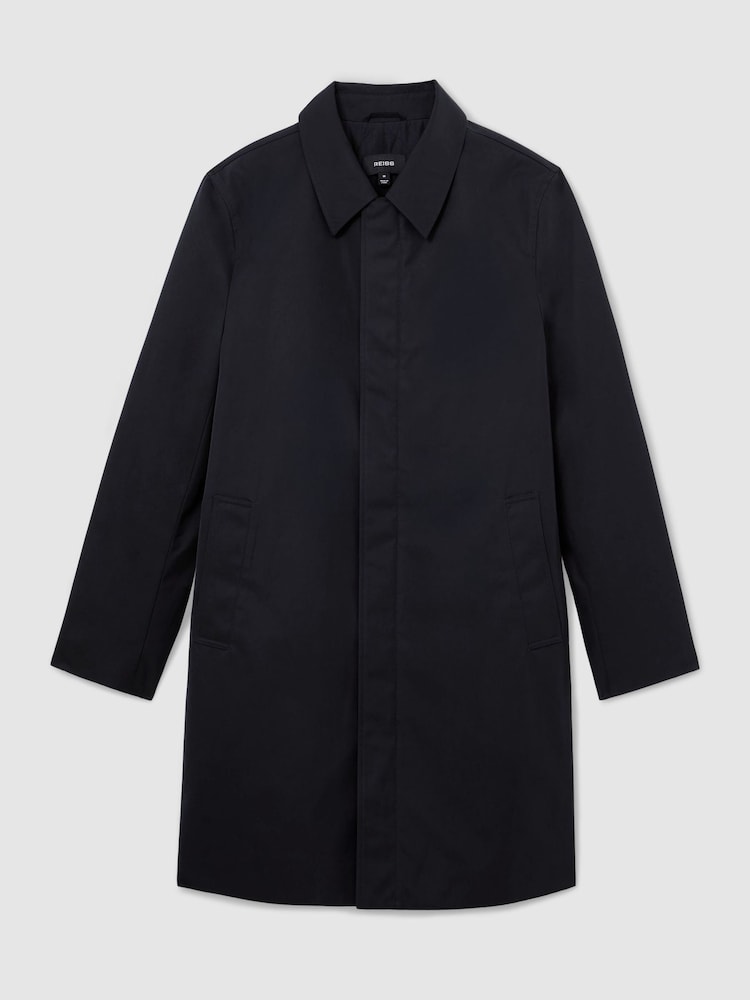 Reiss Navy Lawlen Technical Long Zip-Through Jacket - Image 2 of 6 Reiss Navy Lawlen Technical Long Zip-Through Jacket - Image 2 of 6