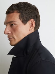 Reiss Navy Lawlen Technical Long Zip-Through Jacket - Image 3 of 6