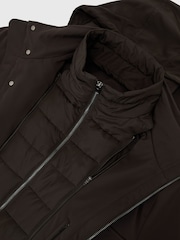 Մուգ շագանակագույն - Reiss Glick Four-Pocket Hooded Jacket with Removable Gilet - Պատկեր 6 6-ից