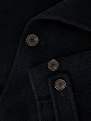 Reiss Navy Selation Wool-Blend Blindseam Belted Overcoat - Image 10 of 10