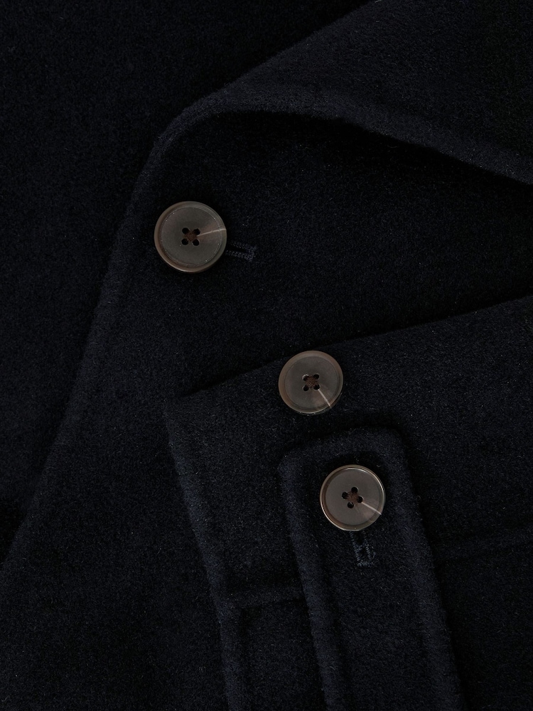 Reiss Navy Selation Wool-Blend Blindseam Belted Overcoat - Image 10 of 10 Reiss Navy Selation Wool-Blend Blindseam Belted Overcoat - Image 10 of 10