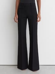 Reiss Black Claude Tall High Rise Flared Trousers - Image 3 of 7