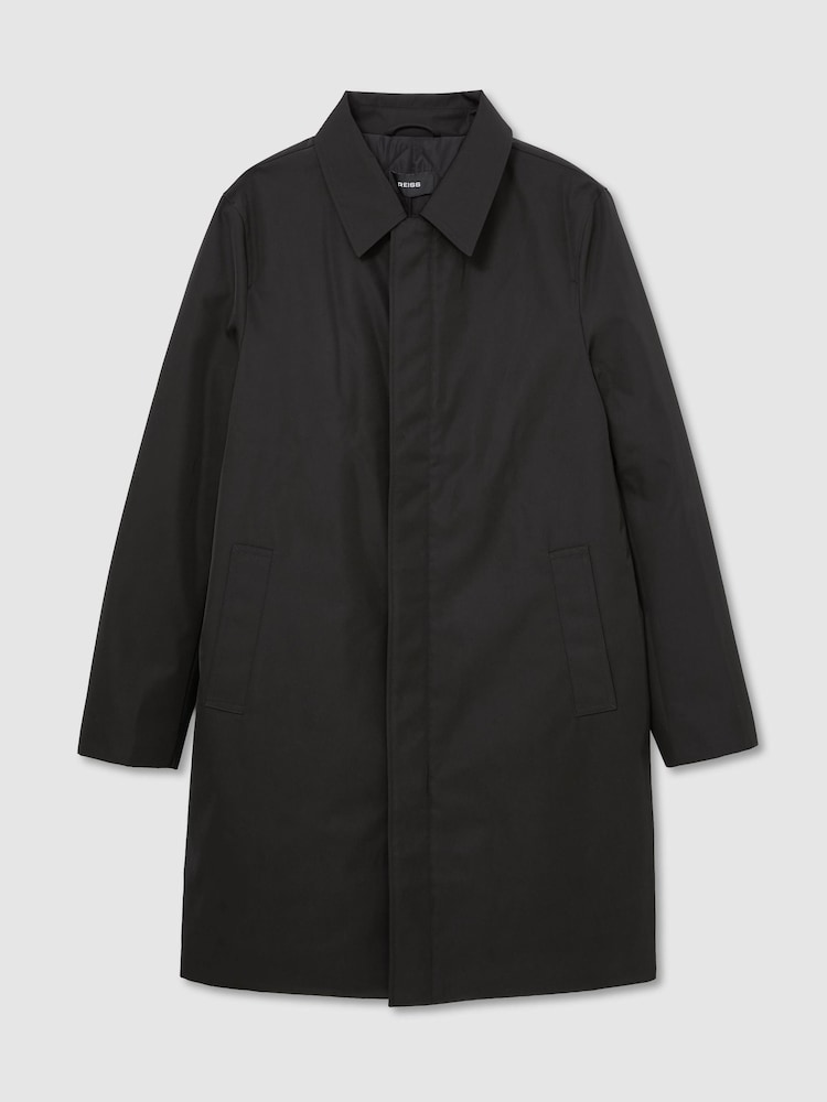 Reiss Black Lawlen Technical Long Zip-Through Jacket - Image 2 of 7 Reiss Black Lawlen Technical Long Zip-Through Jacket - Image 2 of 7
