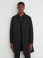 Reiss Black Lawlen Technical Long Zip-Through Jacket - Image 3 of 7