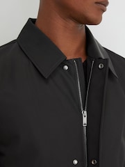 Reiss Black Lawlen Technical Long Zip-Through Jacket - Image 4 of 7