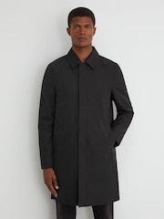 Reiss Black Lawlen Technical Long Zip-Through Jacket - Image 6 of 7