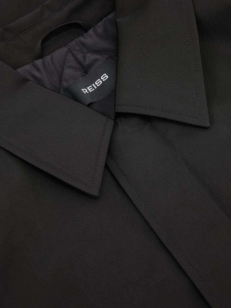 Reiss Black Lawlen Technical Long Zip-Through Jacket - Image 7 of 7 Reiss Black Lawlen Technical Long Zip-Through Jacket - Image 7 of 7