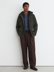 Մուգ կանաչ - Reiss Glick Four-Pocket Hooded Jacket with Removable Gilet - Պատկեր 1 8-ից