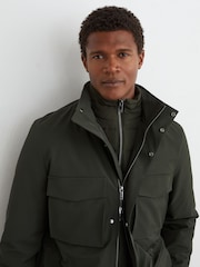 Մուգ կանաչ - Reiss Glick Four-Pocket Hooded Jacket with Removable Gilet - Պատկեր 6 8-ից