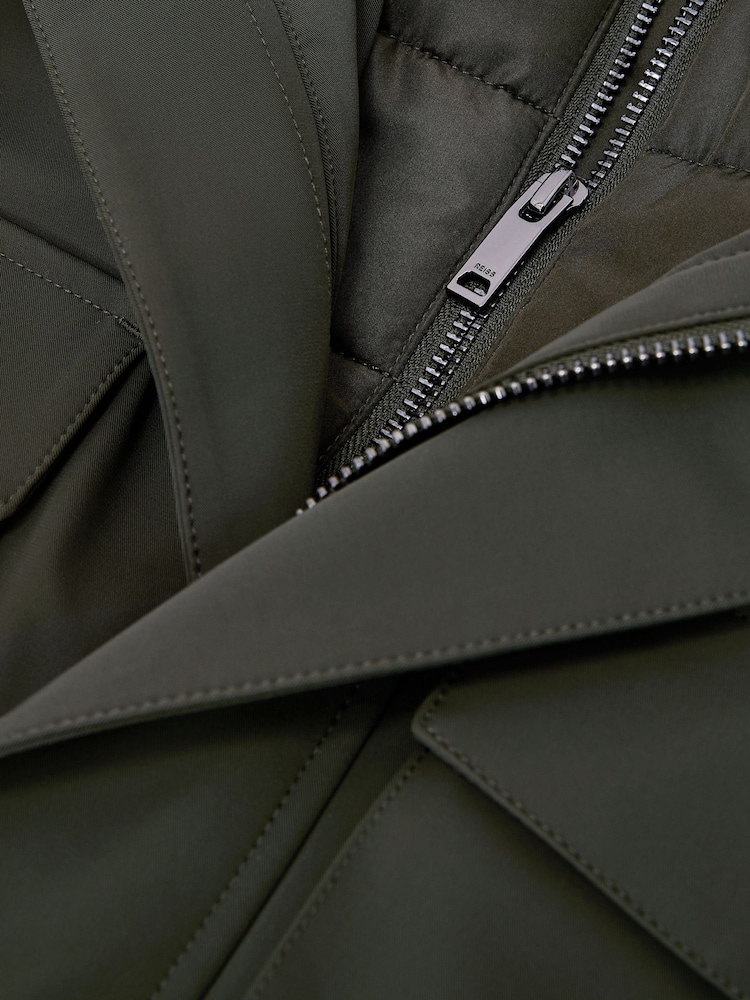 Մուգ կանաչ - Reiss Glick Four-Pocket Hooded Jacket with Removable Gilet - Պատկեր 8 8-ից