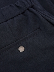 Reiss Airforce Blue Melange Found Slim Fit Stretch Drawstring Trousers - Image 6 of 6