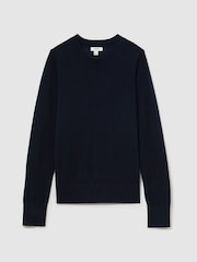 Reiss Navy Sadie Merino Wool Crew-Neck Jumper - Image 2 of 7