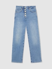 Mörk Blå - Reiss Lana Raka ben, Croppad Jeans - Bild 2 av 7