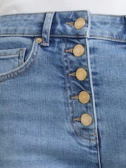 Mörk Blå - Reiss Lana Raka ben, Croppad Jeans - Bild 4 av 7